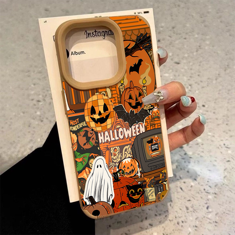 Phone Cases For Iphone 15 - Halloween Pumpkin Type Ghost Phone Case