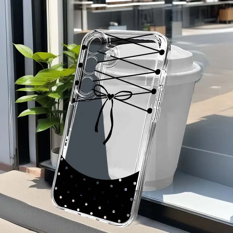 Phone Cases A14 Samsung - Black bow pattern design Phone Case