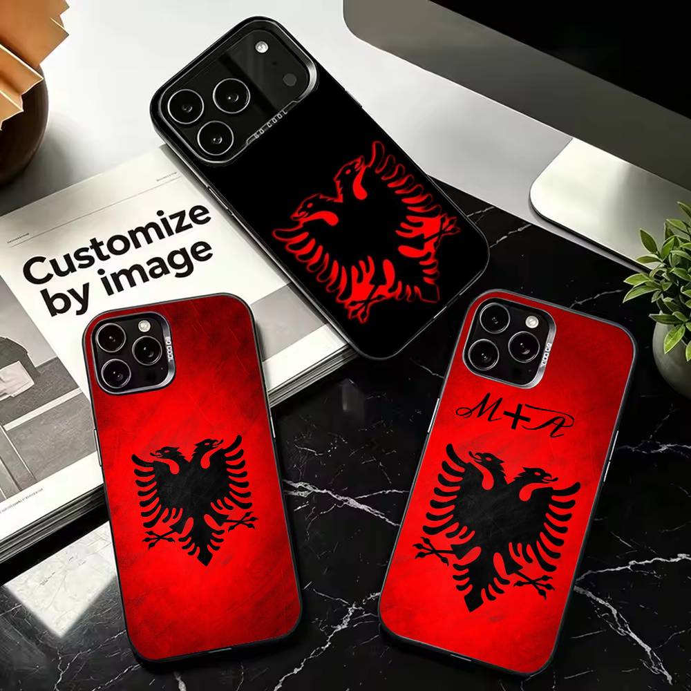 Phone Cases That Fit Iphone 16E - A-Albanian Flag E-Eagle Colorful Silver Protective
