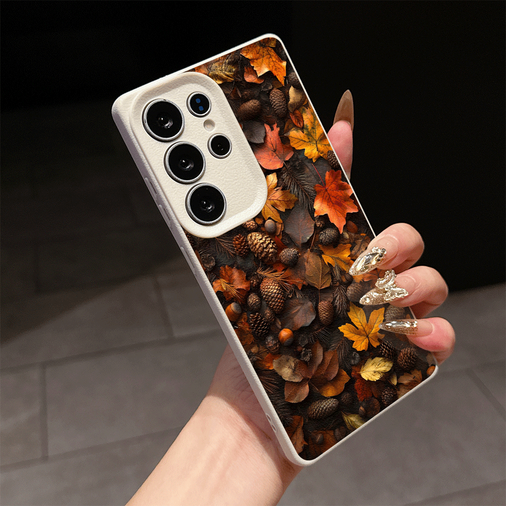 Phone Cases Vintage - Vintage Autumn Maple Leaf Pinecone Pattern