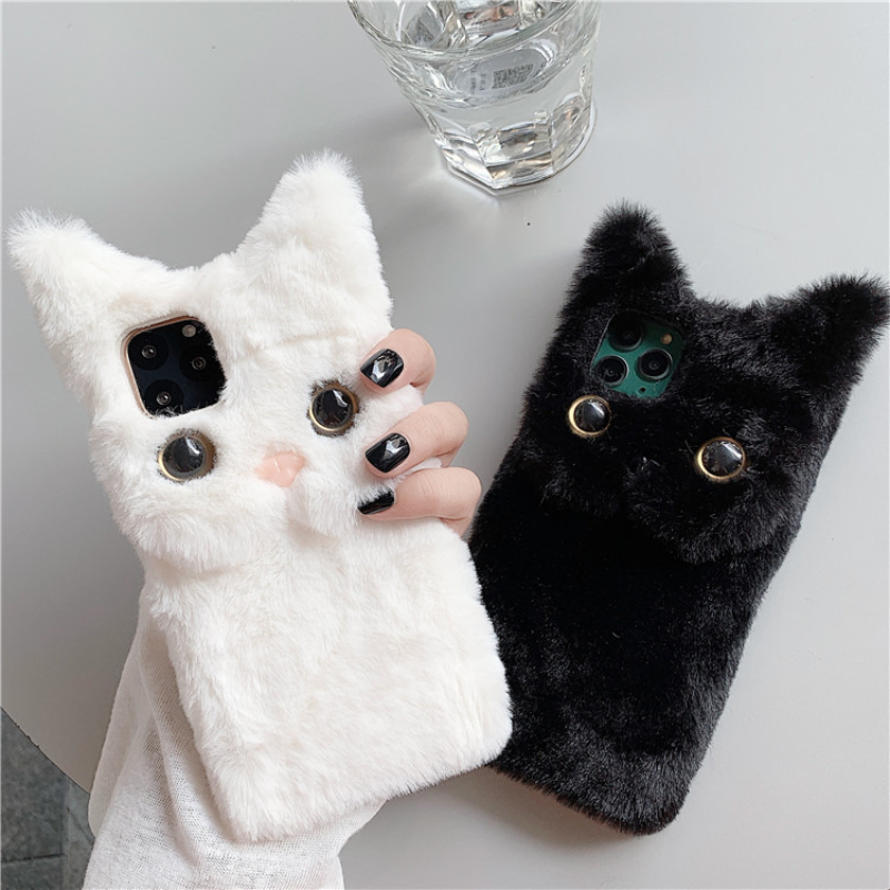 3D Cute Cartoon Cat Furry Plus - Phone Cases For Iphone 15 ulasan dan harga