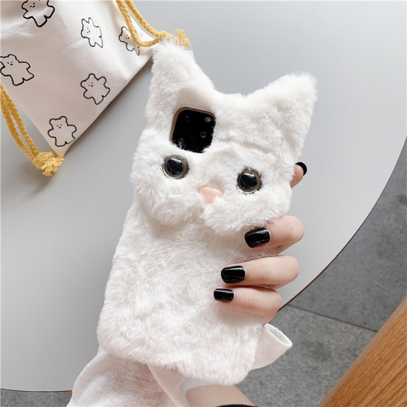3D Cute Cartoon Cat Furry Plus - Phone Cases For Iphone 15 ulasan dan harga
