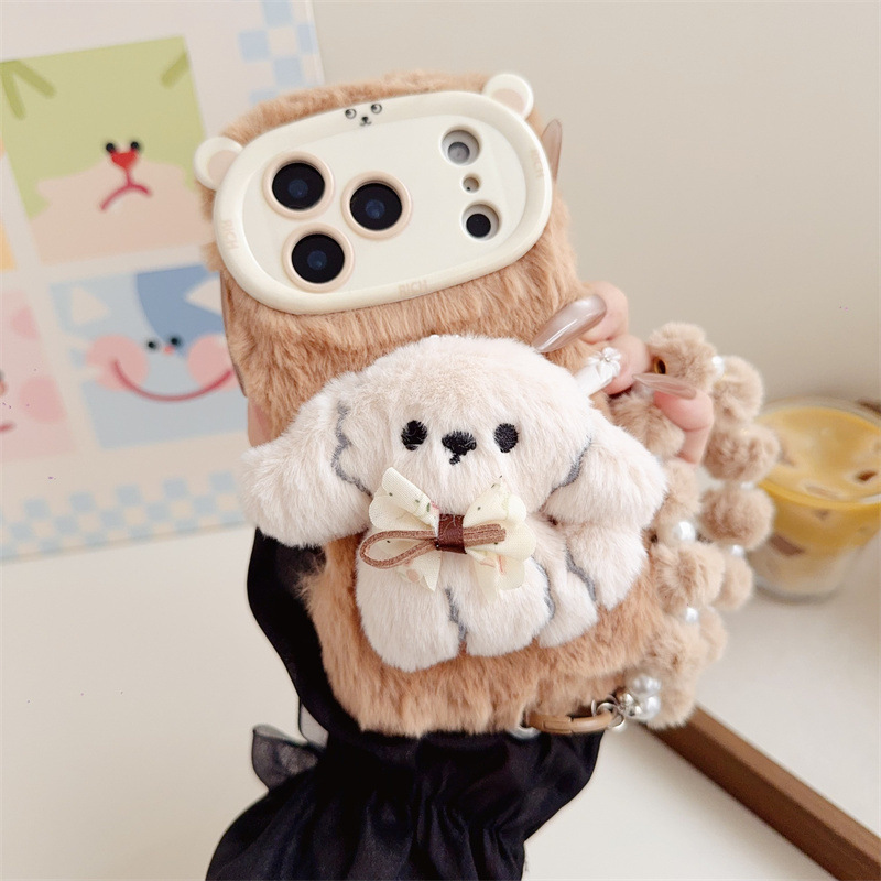 3D Cartoon Bowknot Puppy Warm  - Phone Cases For Iphone 15 ulasan dan harga