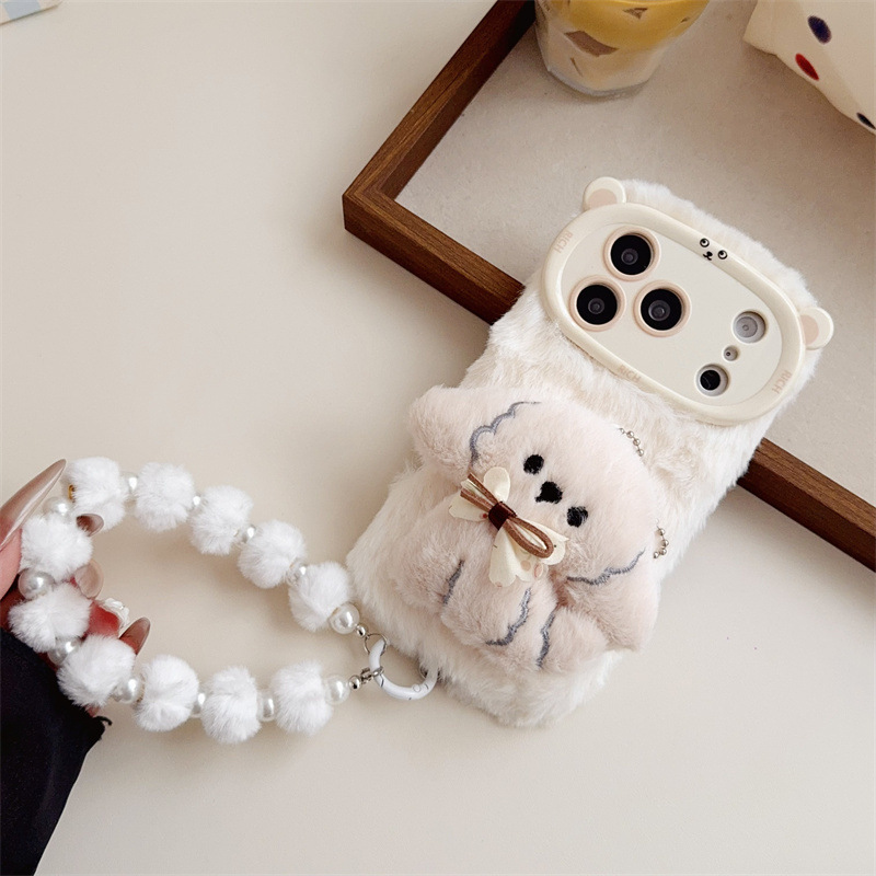 3D Cartoon Bowknot Puppy Warm  - Phone Cases For Iphone 15 ulasan dan harga