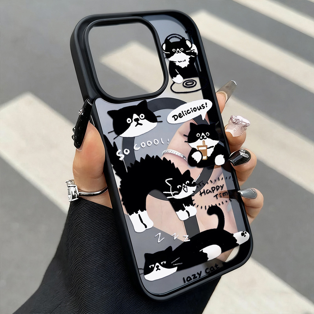 Funny Black Cat Wireless Charg - Phone Cases Quirky ulasan dan harga