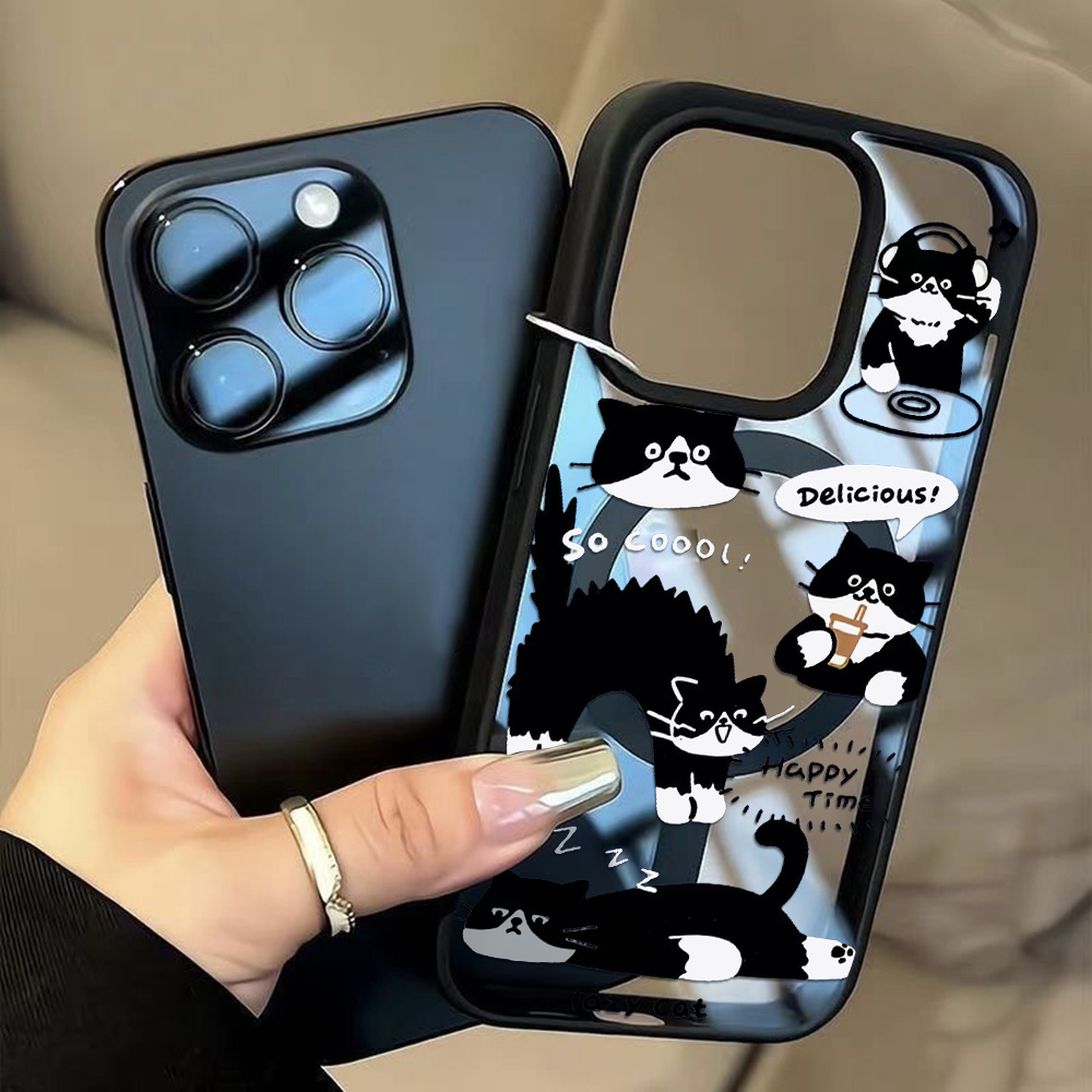 Funny Black Cat Wireless Charg - Phone Cases Quirky ulasan dan harga