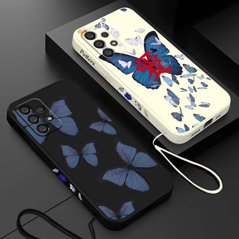 Blue butterfly fashion For Sam - Silicone Liquid Case ulasan dan harga
