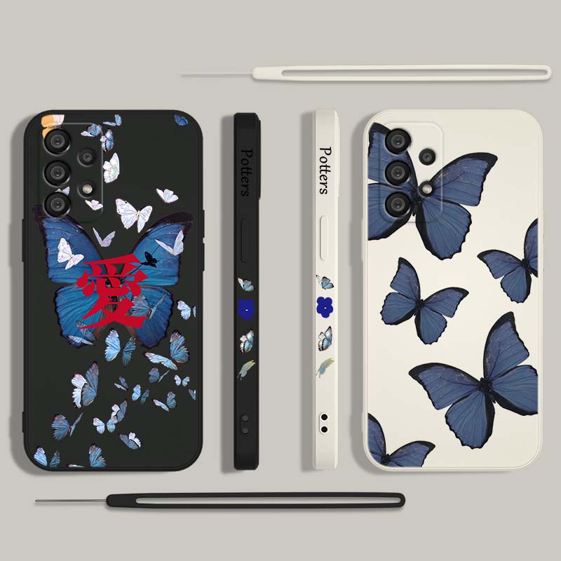 Blue butterfly fashion For Sam - Silicone Liquid Case ulasan dan harga