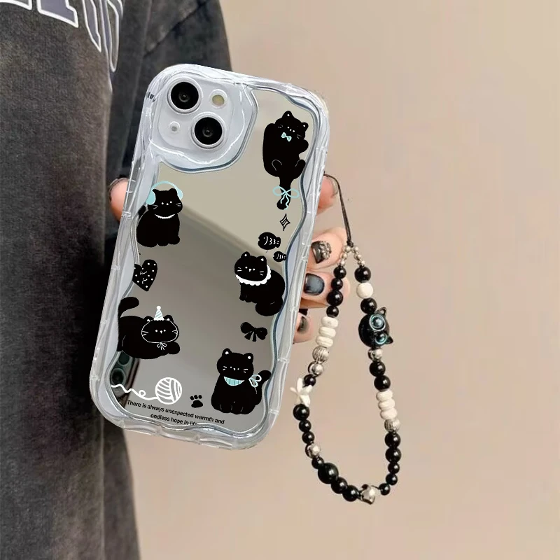 Cute Black Cat Chain Phone Cas - Phone Cases Motorola Edge 2025 ulasan dan harga