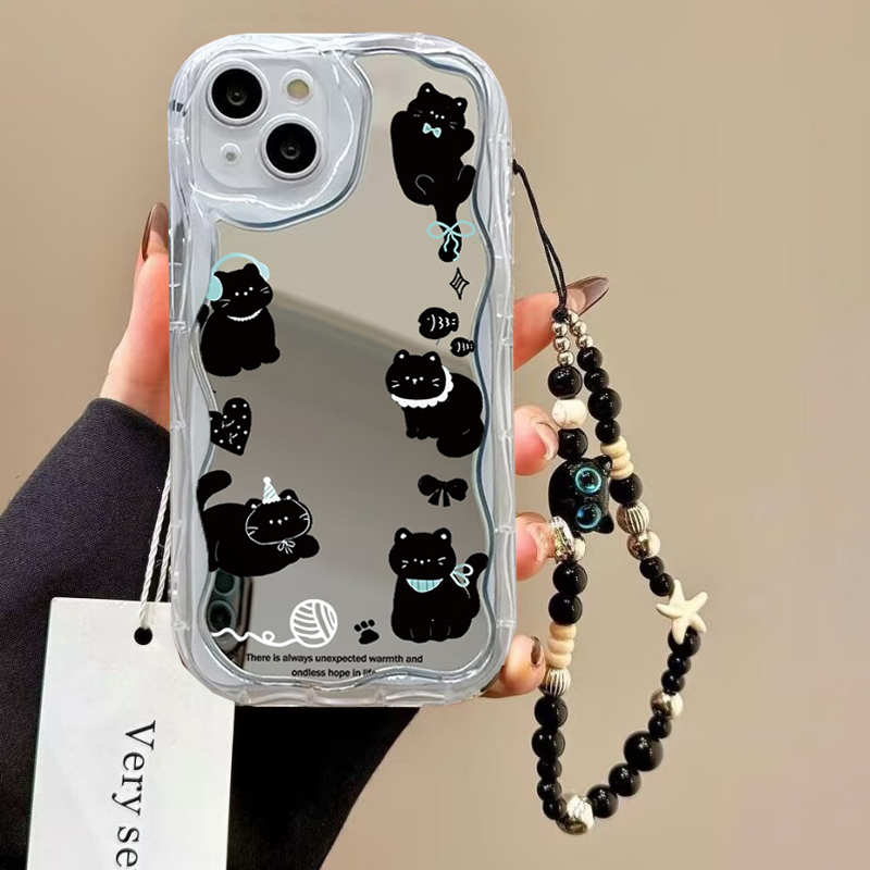 Cute Black Cat Chain Phone Cas - Phone Cases Motorola Edge 2025 ulasan dan harga