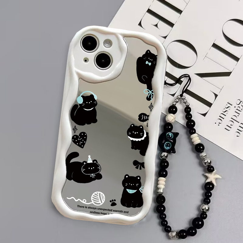 Cute Black Cat Chain Phone Cas - Phone Cases Motorola Edge 2025 ulasan dan harga