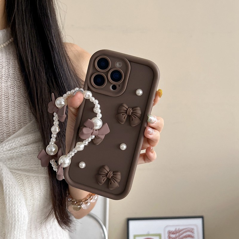 Bow Pearl Chain Rope Phone Cas - Phone Cases Motorola Edge 2025 ulasan dan harga