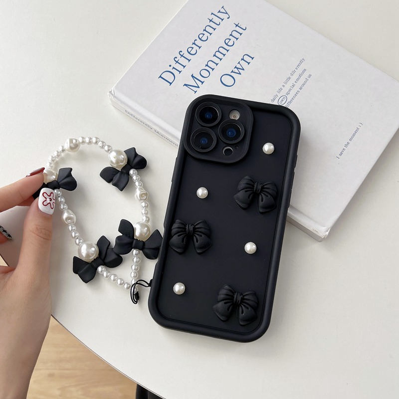 Bow Pearl Chain Rope Phone Cas - Phone Cases Motorola Edge 2025 ulasan dan harga