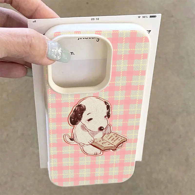 Cute Vintage Book Dog Litchi P - Phone Cases Vintage ulasan dan harga