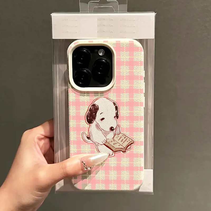 Cute Vintage Book Dog Litchi P - Phone Cases Vintage ulasan dan harga