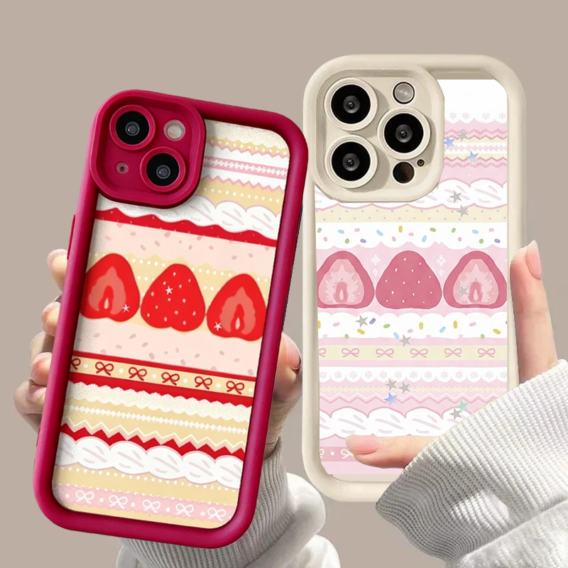 Cute Cream Strawberry Cherry M - Phone Cases Motorola Edge 2025 ulasan dan harga