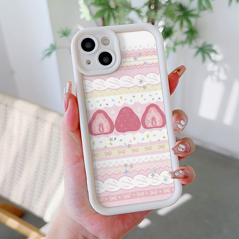 Cute Cream Strawberry Cherry M - Phone Cases Motorola Edge 2025 ulasan dan harga