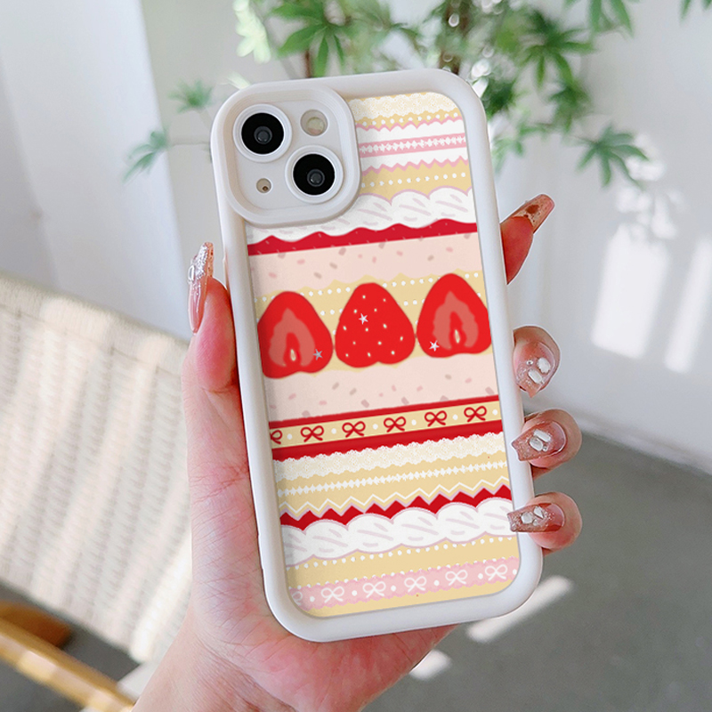 Cute Cream Strawberry Cherry M - Phone Cases Motorola Edge 2025 ulasan dan harga