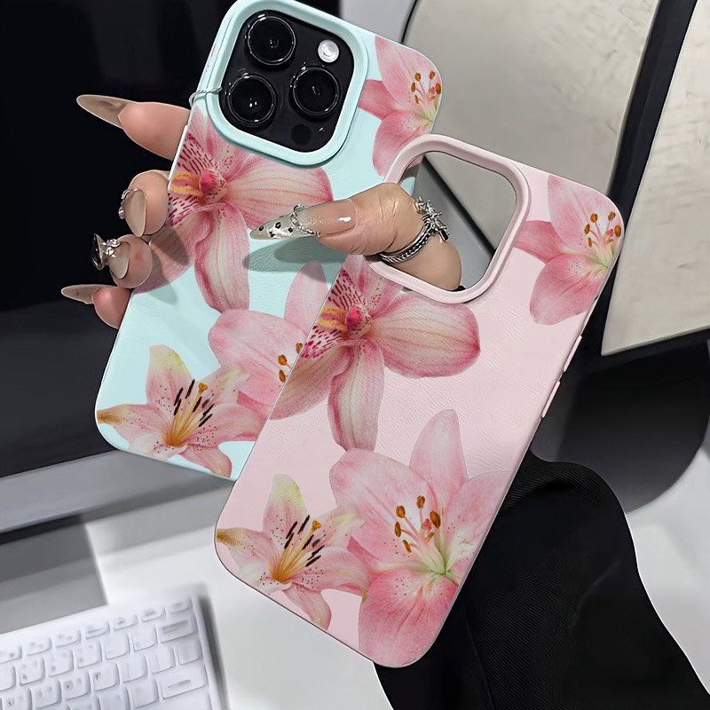 Pink Lily Lychee Texture Phone - Phone Cases For Samsung S22 ulasan dan harga