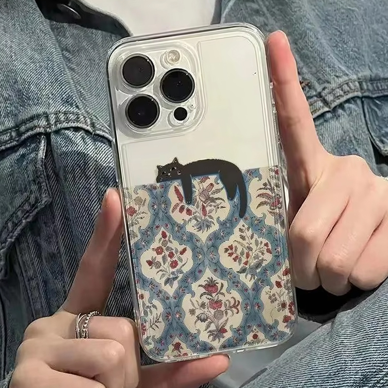 Retro Black Cat Pattern Vintag - Phone Cases Vintage ulasan dan harga