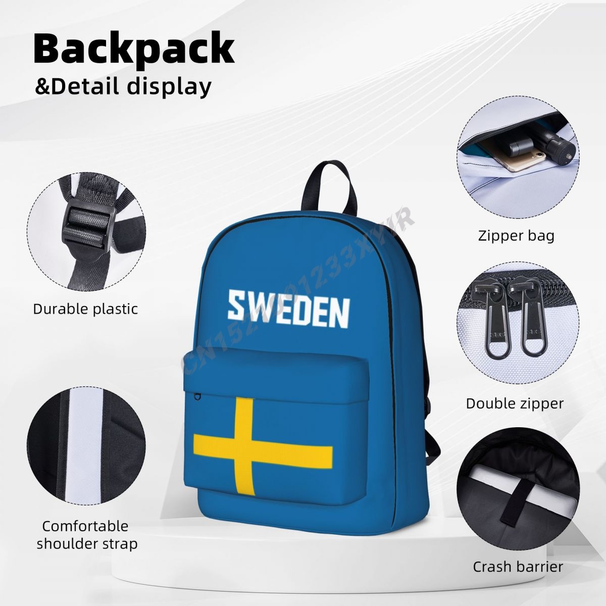 Unisex Backpack Sweden Flag Sw - Phone Cases Sweden ulasan dan harga