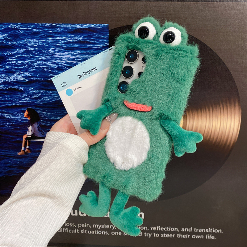 Plush Frog Phone Case, Cute Gr - Phone Cases For Samsung S22 ulasan dan harga