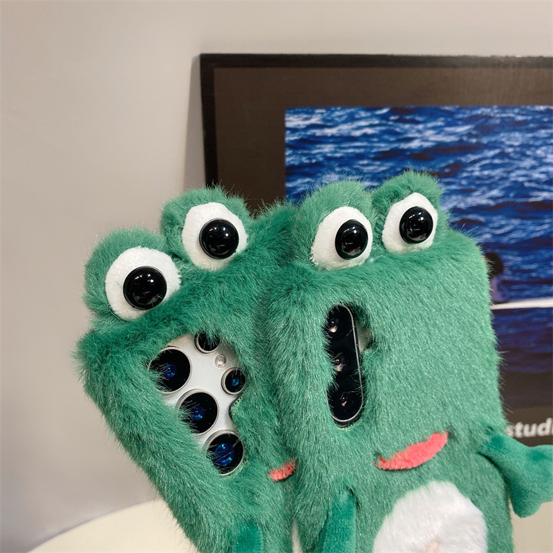 Plush Frog Phone Case, Cute Gr - Phone Cases For Samsung S22 ulasan dan harga