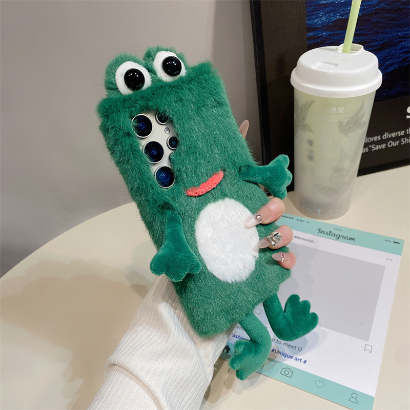 Plush Frog Phone Case, Cute Gr - Phone Cases For Samsung S22 ulasan dan harga