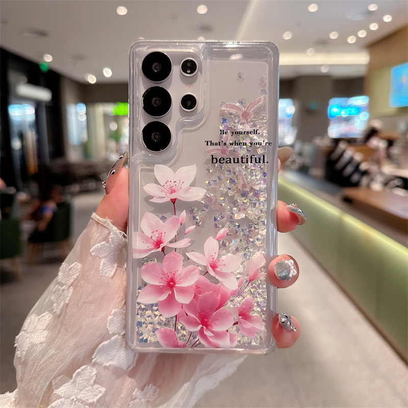 Glitter Rhinestone Quicksand C - Silicone Liquid Case ulasan dan harga