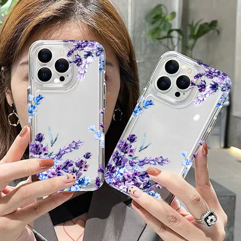 Purple Flower Soft TPU Phone C - Phone Cases Bulk ulasan dan harga