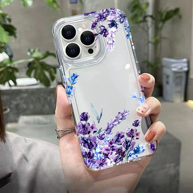 Purple Flower Soft TPU Phone C - Phone Cases Bulk ulasan dan harga